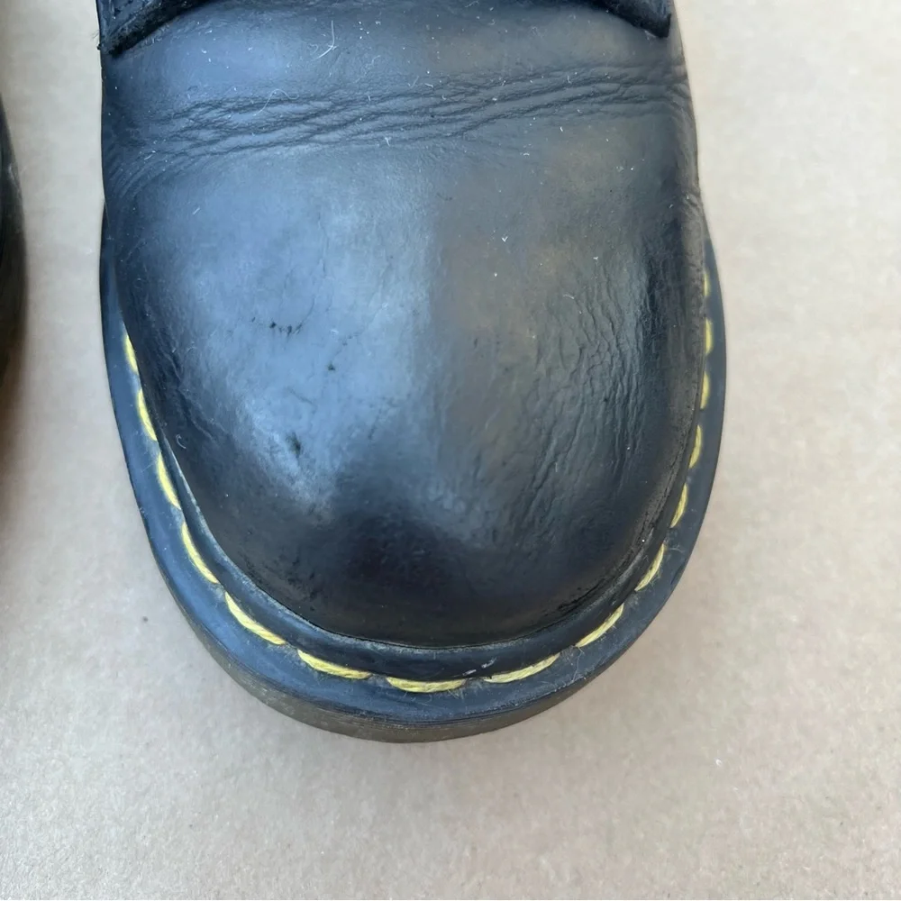 Vintage Dr. Martens Industrial Work Shoes Black Leather Low Top 2008 Size 11